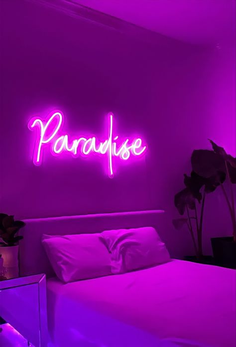 Business Logo Wall, Neon Lights Bedroom, Neon Bedroom, Room Organisation, Future Space, House Hacks, Neon Room, Cosy Room, Park Slope