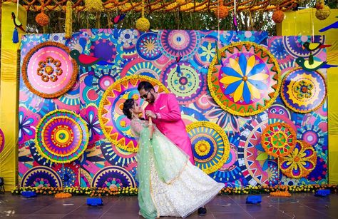 8 Ways To Incorporate The Mela Theme For Your Mehendi Ceremony Sangeet Decoration Ideas, Sangeet Decoration, Sangeet Ceremony, Mehendi Ceremony, Indian Theme, Desi Wedding Decor, Marriage Decoration, Mehndi Decor, Beautiful Wedding Decorations