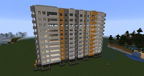 Minecraft Modern Apartment complex Apartment Minecraft, Minecraft Modern City, Minecraft City Buildings, Minecraft Interior, Vintage Apartment, Minecraft Interior Design, Minecraft Modern, Aesthetic Apartment, Apartment Buildings