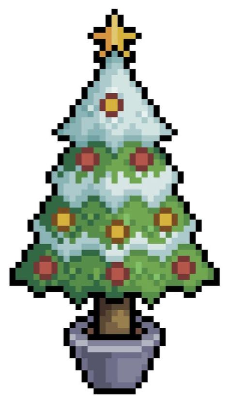 Pixel art christmas tree, with star and baubles vector icon for 8bit game on white background Pixel Christmas Tree, Pixel Art Christmas Tree, Christmas Tree Pixel Art, Winter Pixel Art, Tree Pixel Art, Christmas Pixel Art, Christmas Pixel, Christmas Magnets, Human Lungs