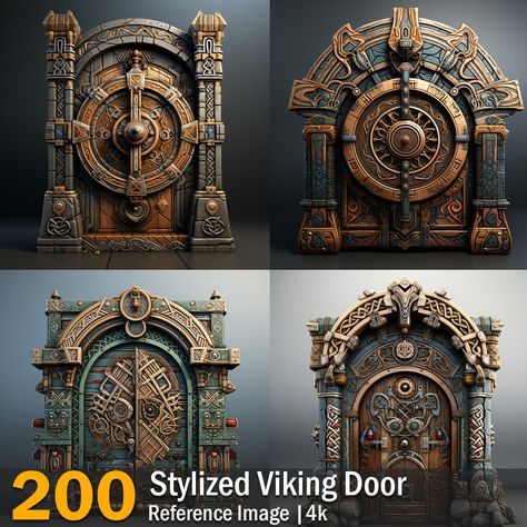 Door Reference, Viking Door, Viking Hall, Wedding Ring Images, Environment Props, Props Concept, Game Designer, Image Ideas, Image 4k