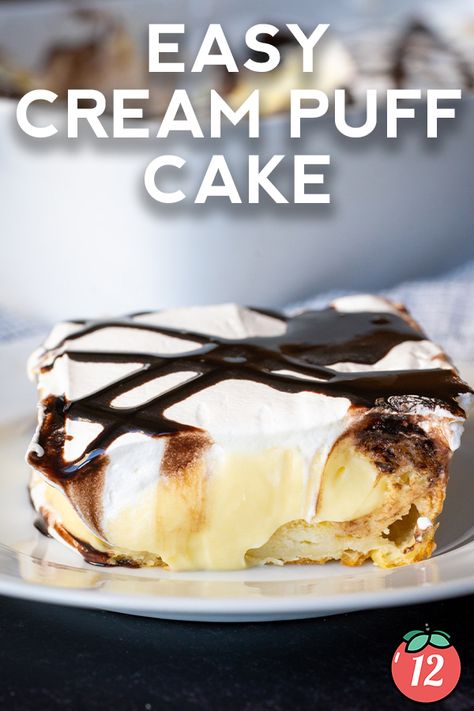 Easy Cream Puff Dessert, Cream Puff Eclair Cake, Easy Cream Puffs Recipe, Creme Puff Dessert, Easy Cream Puff Cake, Cream Puff Cake Recipe Easy, Cream Puff Dessert Recipe, Twelve Tomatoes Recipes Desserts, Cream Puff Cake Recipe