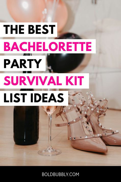 bachelorette party survival kit list Bachelorette Party Necessities, Party Survival Kit, The Bachelorette Party, The Bachelorette, Bach Party, List Ideas, Survival Kit, What To Pack, Wedding Nails