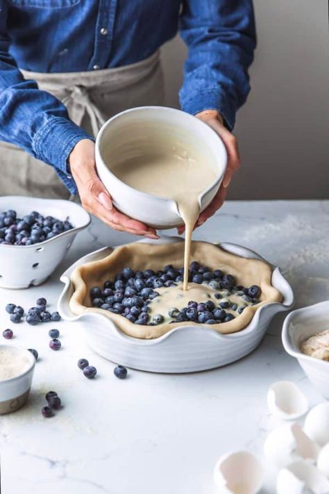 Blueberry Custard Crumble Pie - The Kitchen McCabe Blueberry Custard Crumble Pie, Creamy Blueberry Pie, Blueberry Custard Tart, Blackberry Custard Pie, Sour Cream Blueberry Pie, Blueberry Cream Pie Recipe, Blueberry Slab Pie, Blue Berry Pie, Custard Crumble