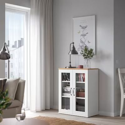 Cabinets, Hutches & Cupboards - IKEA Movable Shelves, Cabinet With Glass Doors, Movable Shelf, Dining Room Cabinet, Decor Salon, Relationship Work, Organization Furniture, Ikea Home, Ikea Cabinets