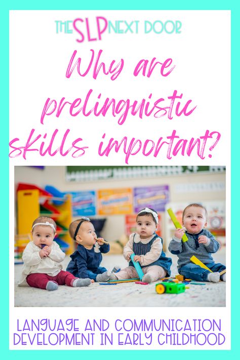 Prelinguistic skills are the communication abilities that develop before a child’s first words. These skills include making eye contact, babbling, gesturing, and responding to social cues. Prelinguistic skills also involve the development of cognitive and motor skills necessary for language acquisition, such as visual perception, auditory processing, and fine motor control. Prelinguistic Skills, Language Development Milestones, Toddler Language Development, Baby Language, Early Intervention Speech Therapy, Communication Development, Importance Of Communication, Auditory Processing, Social Cues