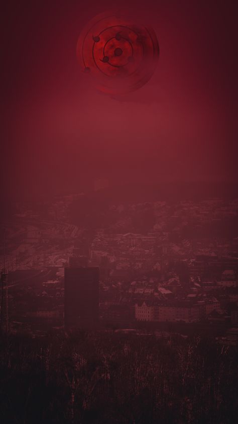 #naruto #sharingan #infinitetsukuyomi #red #city #skyline Naruto, Red, Anime, Photography