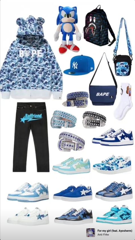 Bapesta Shoes Outfit Men, Bapesta Shoes Outfit, Boy School Outfits, Justin Aesthetic, Luh Twizzy, Y2k Outerwear, Street Wear Ideas, Teen Guy Fashion, Trap Style