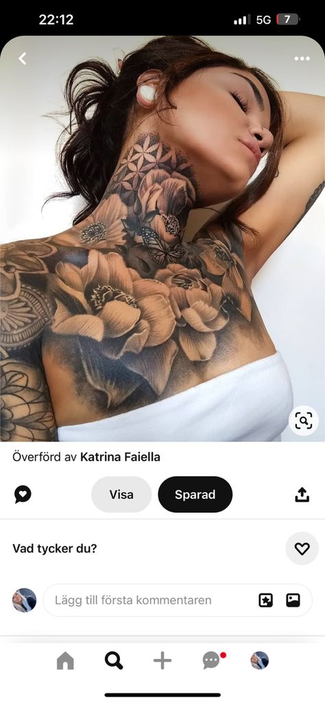 Womens Throat Tattoo Beautiful, Full Back Tattoo Flowers, Women Back Of Neck Tattoo, Neck Shoulder Tattoo Women, Neck And Shoulder Tattoos For Women, Female Tattoo Sleeve Ideas, Black Art Tattoos For Women, Back Piece Tattoo Ideas, Womens Side Tattoos Ribs