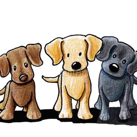 Dog Caricature, Caricature Artist, 강아지 그림, Labrador Retriever Dog, Dog Drawing, Retriever Dog, Dog Paintings, Cartoon Dog, Little Dogs