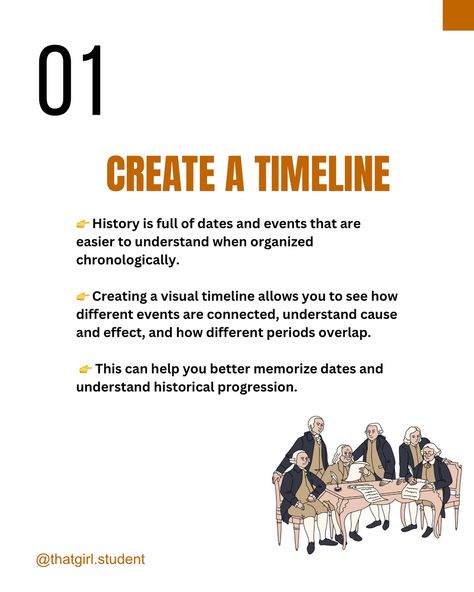 How to Study history 👉📚✨ Here are my top tips on how to study history. These tips are very simple yet very effective I hope this post is also useful to you 🩷 Follow @thatgirl.student for more 🌟 Thank you ❤️ #studytips #study #studyhacks #history how to study history #studygram #thatgirlstudent #historystudy How To Study History, Create A Timeline, How To Study, Study History, Cause And Effect, To Study, Study Tips, Top Tips, How To Memorize Things