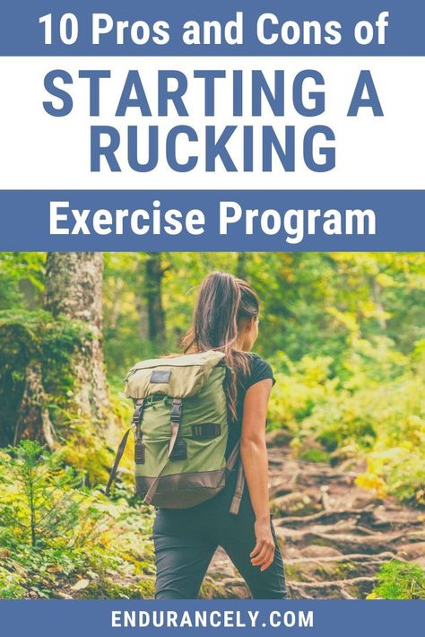 Rucking is all the rage right now, but what are the pros and cons of starting this type of exercise program? Here's a quick look at both so you can decide if it's right for you. #rucking #hiking #exercise #fitness `#rucksack #hike Rucking Workout Training Women, Rucking For Beginners, Rucking Workout Training, Rucking Workout, Hiking Workout Training, Body Competition, Dumbell Workouts, March Workout, Ragnar Trail