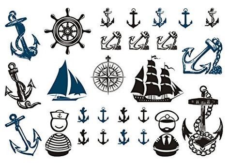 Set of 2 Waterproof Temporary Fake Tattoo Stickers Cool Ship Anchor Crew >>> You can get more details by clicking on the image. (This is an Amazon affiliate link) #smalltattoo Vintage Nautical Tattoo, Arm Temporary Tattoos, Ship Anchor, Nautical Tattoo, Boat Anchor, Stickers Cool, Logos Ideas, Sports Logos, Temporary Tattoo Stickers