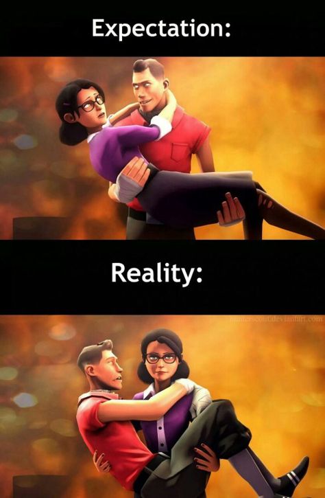 Tf2 scout and Miss Pauling Miss Pauling, Tf2 Scout, Tf2 Funny, Valve Games, Team Fortress 2 Medic, Tf2 Memes, Team Fortess 2, Red Fort, Half Life