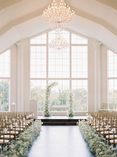 Whimsical Baby's Breath Wedding Ceremony Elegant Wedding Ceremony, Baby's Breath Wedding, Elegant Wedding Venues, Church Wedding Decorations, Wedding Altars, All White Wedding, Dream Wedding Venues, European Wedding, Wedding Inside