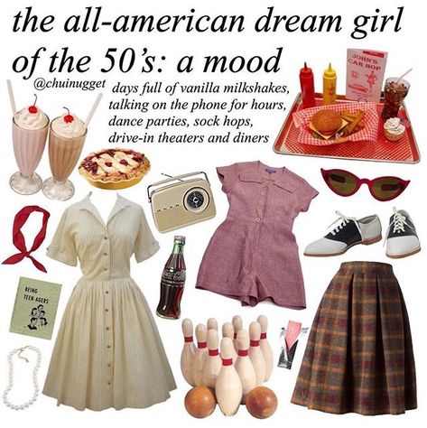 1950s Aesthetic Fashion, 1950s Aesthetic, Vintage Americana Aesthetic, Diner Aesthetic, 50s Aesthetic, Americana Aesthetic, Mood Clothes, Americana Fashion, Vintage Americana