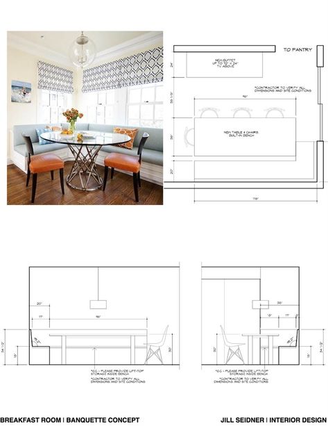 Banquette Dimensions, Built In Breakfast Nook, Breakfast Nook Bench, Nook Bench, Banquette Seating In Kitchen, Bench Dimensions, Interior Design Help, Banquet Seating, High Ceiling Living Room