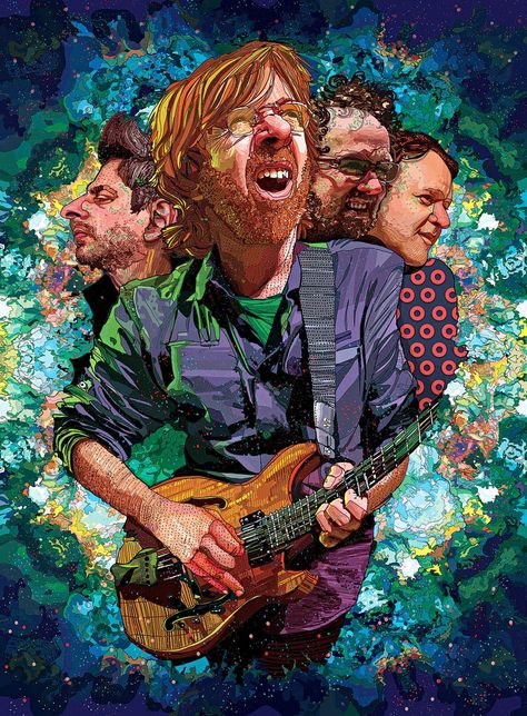 How Phish Learned to Get Along - Rolling Stone Phish Posters, The Jam Band, Rolling Stones Magazine, Eddie Vedder, Communication Art, Phish, Rolling Stone, Decorative Cushion Covers, Band Posters