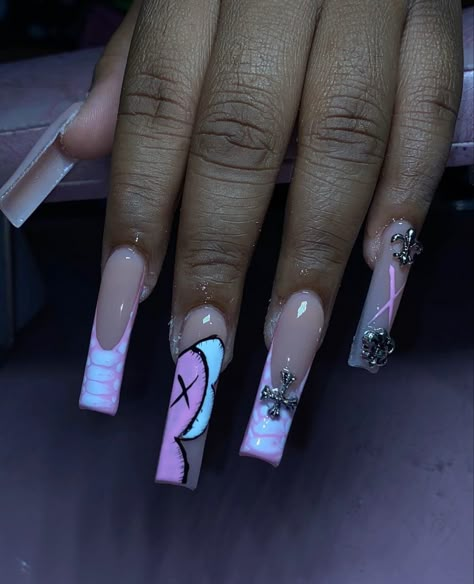 Back To School Nails Acrylic Long, Nails Sets, Fye Nails, Long Acrylic Nail, Acrylic Nail Set, Long Acrylic Nail Designs, Nails Coffin Short, Colored Acrylic Nails, Simple Acrylic Nails