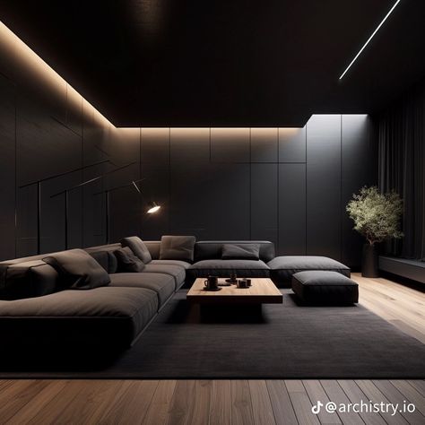 Black Home Interior Design, Men Living Room Ideas, Black Home Interior, Dark Interior Design, Cool Room Designs, Lounge Interiors, Luxury Bedroom Decor, Black Interior Design, H Design