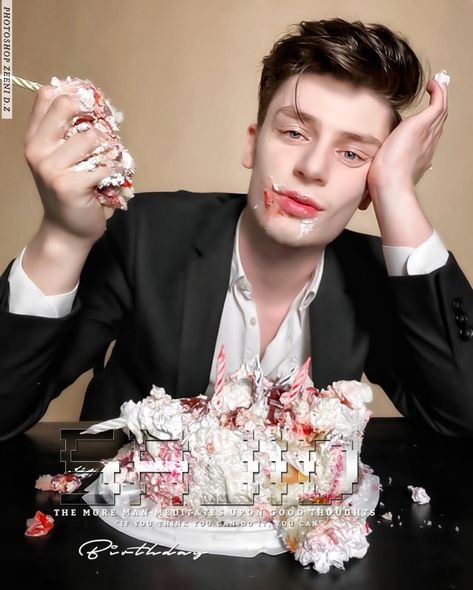 Men Photoshoot Birthday, Eating Cake Drawing Reference, Birthday Reference Poses, Cake Eating Photoshoot, Eating Cake Reference, Eating Cake Pose Reference, Eating Reference Pose, Eating Cake Pose, Birthday Pose Reference