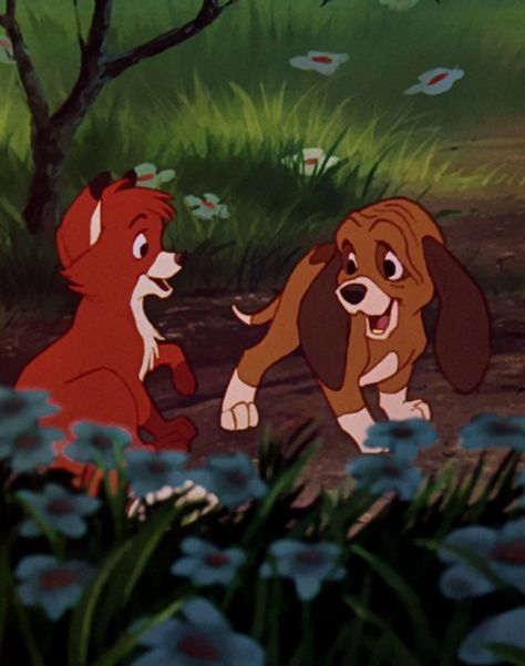 *TOD & COPPER ~ The Fox and the Hound, 1981 The Hound, Lady And The Tramp, Fox, Copper, Disney, Blue