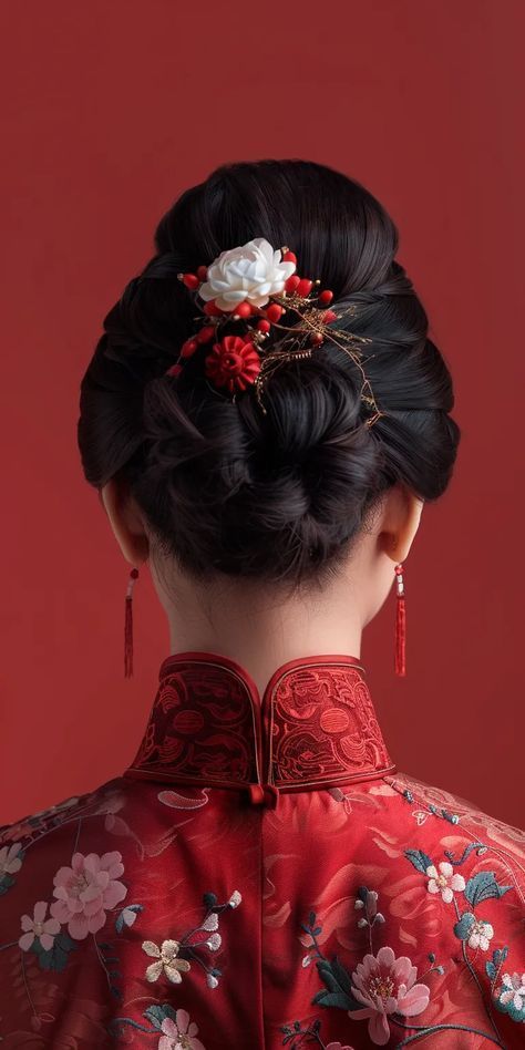 Asian Hair Updo, Japanese Hairstyle Traditional, Hairstyle Japanese, Milkmaid Braid, Hairstyles Inspiration, Hairstyles Updo, Fantasy Hair, Chinese Hairstyle, Women's Hairstyles