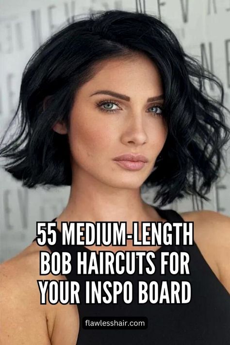 Blunt Bob For Thick Hair Jaw Length Bob Thick Hair, Voluminous Bob Hairstyles, One Length Bob Medium, Thick Bob, Bob Thick Hair Round Face, Wavy Jaw Length Bob, Bob Hairstyles Thick Hair, Thick Hair Bob Round Face, Blow Dry Bob For Volume