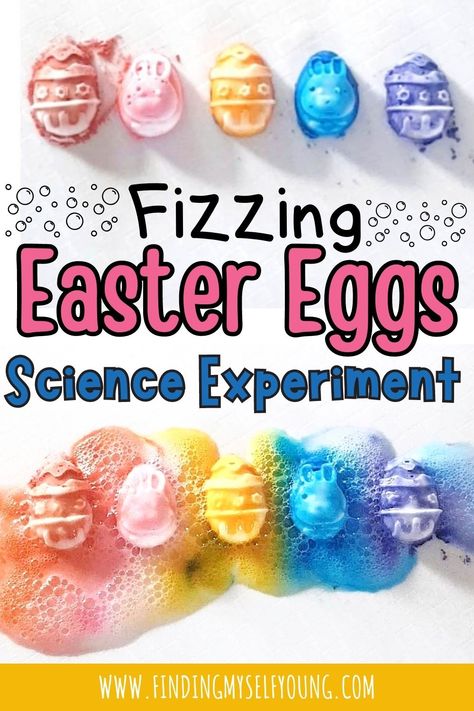 fizzy eggs science experiment Fizzy Eggs, Easter Science Experiments, Egg Science, Easter Science, Egg Experiments, Easter Play, Diy Crayons, Colour Mixing, Easter Theme