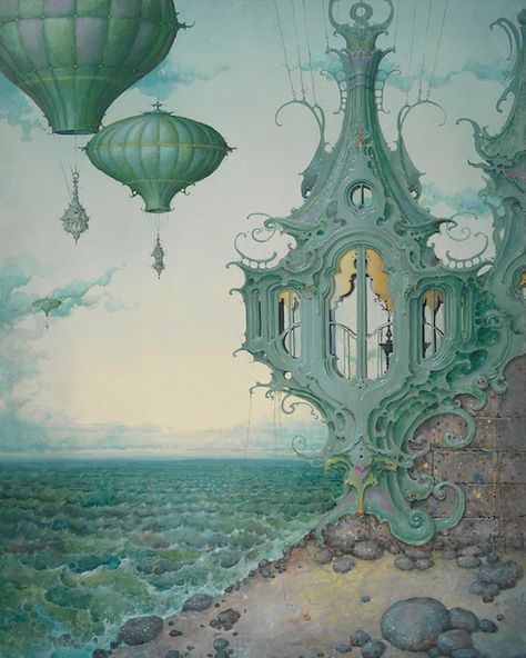 Surrealist Artwork, Daniel Merriam, Creation Art, Street Gallery, Hot Air Balloons, Art And Illustration, Air Balloons, See Me, Surreal Art