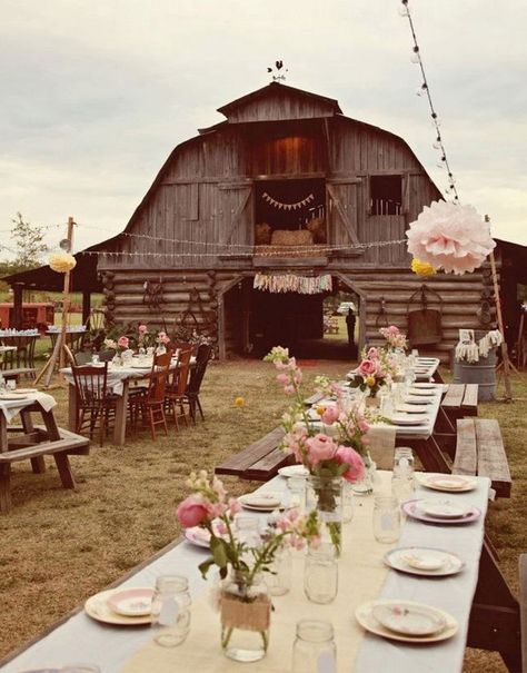 Rustic Wedding Reception, Western Wedding, Old Barn, Fairytale Wedding, Here Comes The Bride, Farm Wedding, Wedding Tips, Rustic Country, Wedding Bells