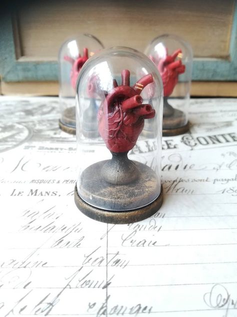 Picture Heart, Halloween Apothecary Labels, Anatomical Heart Necklace, Miniature Diorama, Horror Decor, Bottle Jewelry, Cover Art Design, The Bell Jar, Anatomical Heart