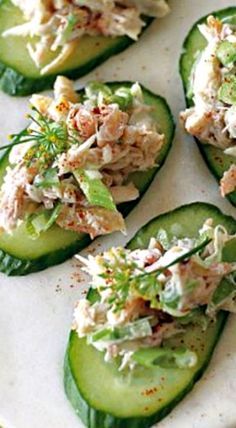 Fish Canapes Ideas, Tea By The Sea, Cucumber Hors D’oeuvres, Crab Canapes, Fish Canapes, Christmas Canapes Ideas, Keto Starters, Canape Food, Cold Canapes