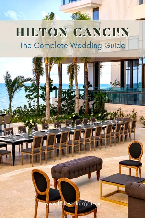 Terrace decorated and set for a beautiful ocean view wedding reception Cancun Destination Wedding, Cancun Wedding, Elegant Moments, Beautiful Wedding Venues, Wedding Guide, Resort Wedding, Cancun, Delicious Food, Beautiful Weddings