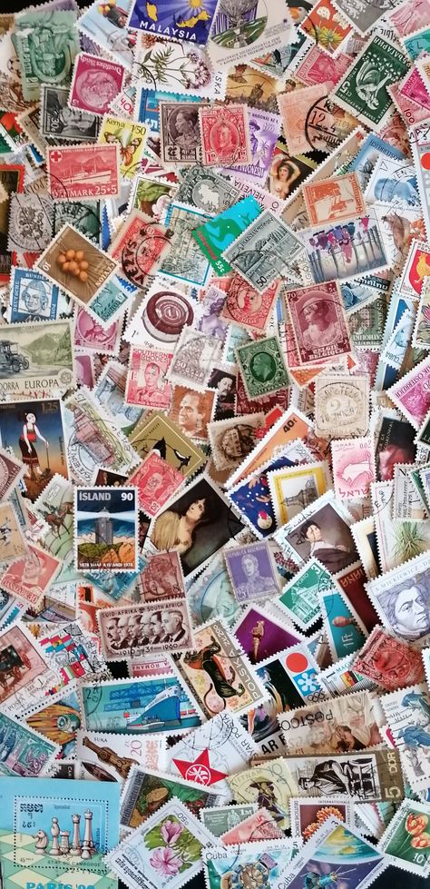 1000 Random Vintage Postage Stamps | World Postage Stamps | Postal Ephemera for Journals, Collage, Collecting, Snail Mail, Crafting.   Each set contains several 100+ year old stamps. The stamps already had their own history. Stamps are in good condition. Very good price for 100 and more stamps sets. Philately. Old postage stamps. Rare postage stamps. Vintage timbres. Shipping by regular priority mail. There may be some duplicate postage stamps. I always put in a lot more to make up for that. Wri Stamps Collection, Postage Stamps Aesthetic, Stamps From Around The World, Postage Stamps Collage, Stamp World, New York Postage Stamp, Us Postage Stamps Vintage, Big Little Basket, Postage Stamp Design