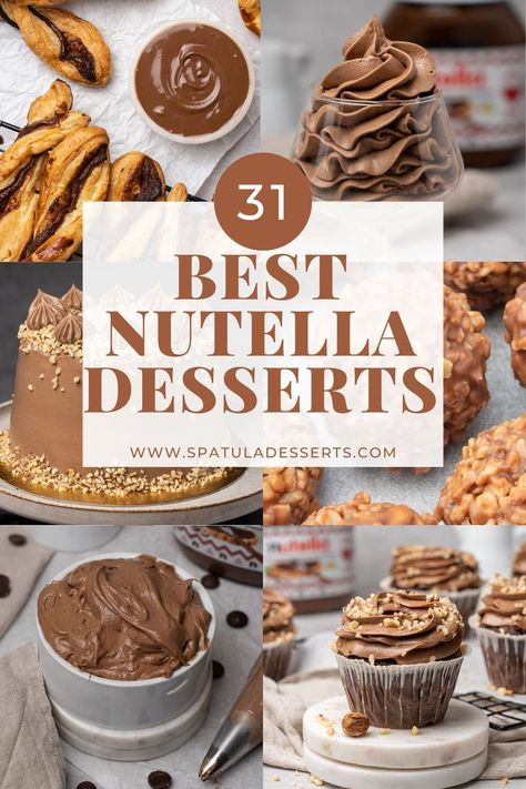 Best Nutella Dessert Recipes Nutella Dessert Recipe, Nutella Desserts Easy, Nutella Dessert Recipes, Nutella Recipes Cake, Nutella Cheesecake Recipes, Hazelnut Dessert, Homemade Nutella Recipes, Nutella Mug Cake, Famous Desserts