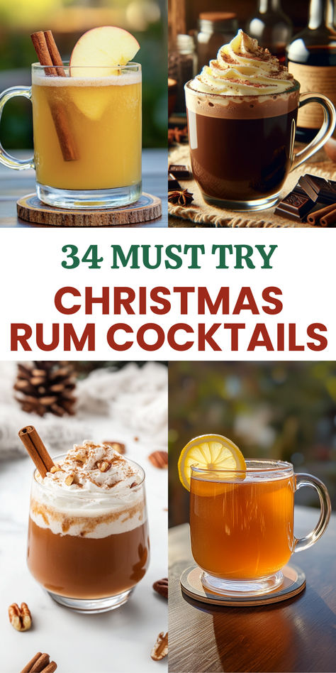 Christmas Rum Cocktails Caramel Rum Cocktail, Autumn Rum Punch, Shaken Alcoholic Drinks, Rum Based Christmas Drinks, Drinks With Spiced Rum Captain Morgan, Rum Cream Recipe, Rum Alcoholic Drinks, Fun Rum Cocktails, Spiced Rum Drinks Recipes