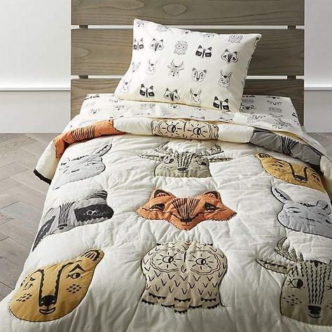 Woodland Animal Toddler Bedding. So cute!! Neutral tones. LOVE #sponsored Woodland Room, Woodland Bedroom, Toddler Bed Boy, Forest Critters, Casa Disney, Baby Crib Quilt, Toddler Sheets, Toddler Bedding, Toddler Boys Room