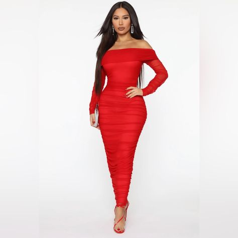 Vestidos Para Baby Shower, Dress Off Shoulder Long, Red Midi Dress Bodycon, Party 2023, Beautiful Red Dresses, Ruched Maxi Dress, Dresses Fashion Nova, Dress Off Shoulder, Dress Classy