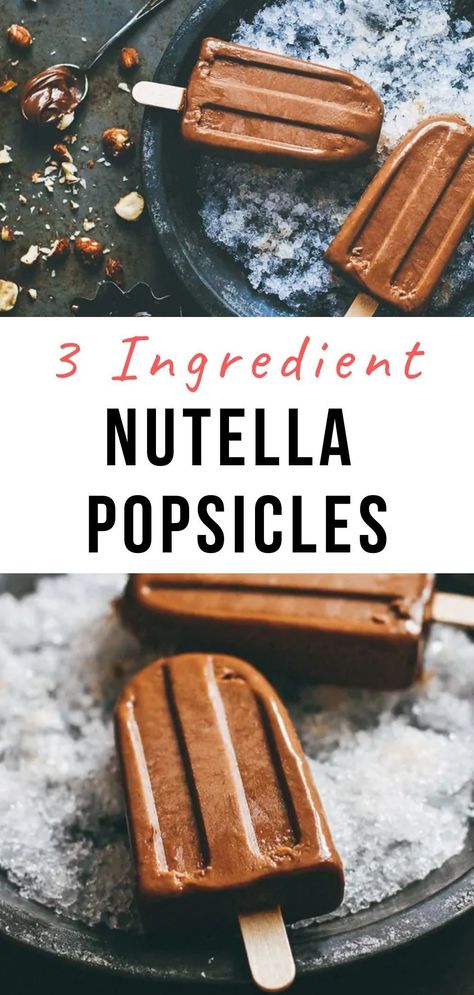 Treats With Nutella, Nutella Board, Nutella Popsicles Recipe, Nutella Popsicles, Fudgesicle Recipe, Chocolate Popsicle, Breakfast Popsicles, Nutella Ice Cream, Banana Popsicles