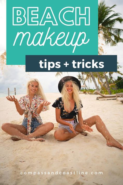 Beach Picture Makeup, Hairstyles For Hawaii Vacation, Makeup Ideas For The Beach, Make Up For Beach Vacation, Simple Vacation Makeup, Resort Makeup Look, Hairstyles For Mexico Vacation, Beach Day Makeup Natural, Light Beach Makeup