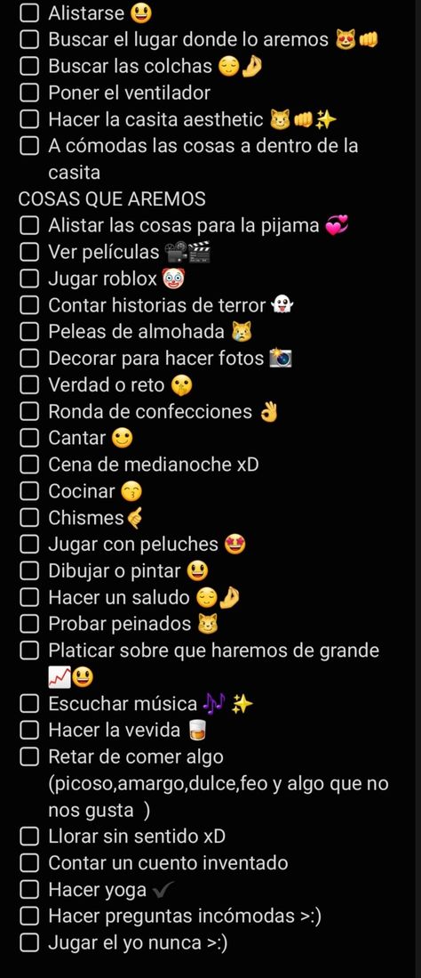 Cosas que hacer <3 Ideas Para Hacer Con Amigas, Ideas Para Hacer En Verano, Pijama Party, Funny Spanish Memes, Funny Questions, Life Routines, Things To Do When Bored, Bullet Journal School, Related Images