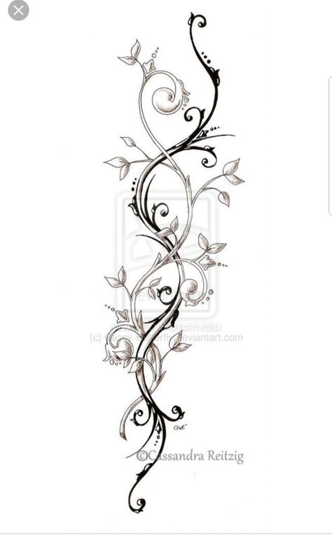 Vine Branches Tattoo, Leave Vine Tattoo, Tattoo Swirls, Roseary Tattoo, Vine Tattoo, Horoscope Tattoos, Graffiti Tattoo, Vine Tattoos, Geniale Tattoos