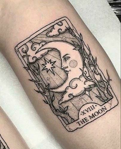 Luna Tattoo, Traditional Tattoo Inspiration, Tattoo Moon, Tarot Tattoo, Tarot Card Tattoo, Card Tattoo Designs, Small Butterfly Tattoo, Witch Tattoo, Moon Tattoo Designs