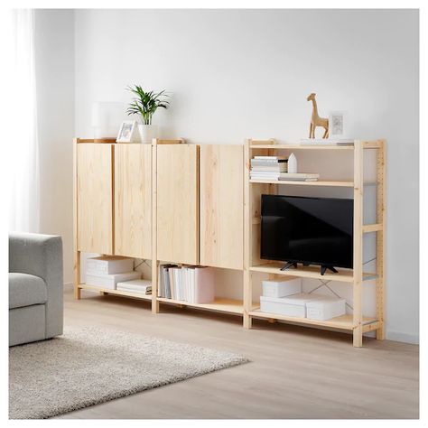 Ivar Regal, Ivar Ikea, Pine Cabinets, Side Units, Ikea Ivar, Casa Container, Ikea Family, Ikea Hack, Panel Doors