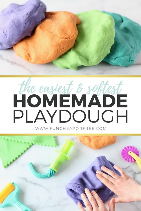 Best Homemade Playdough Recipe, Best Playdough Recipe, Easy Playdough Recipe, Diy Playdough, Homemade Playdough Recipe, Fun Indoor Activities, Playdough Recipe, Homemade Playdough, Busy Bags