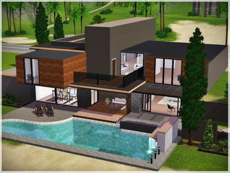 Sims3 House, Sims 3 Houses Ideas, Casas The Sims Freeplay, Sims 4 Modern House, Sims 2 House, Sims Freeplay Houses, Architecture Blueprints, Sims 4 House Plans, Sims 4 House Building