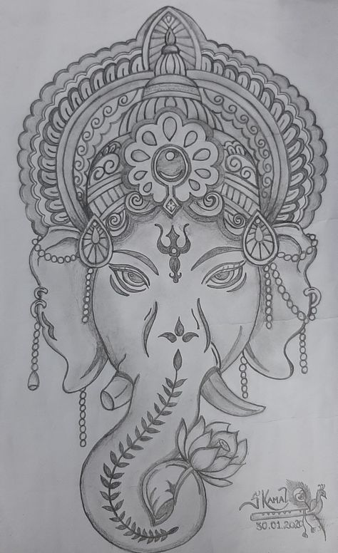 Drawing Of Vishnu Ji, Vishnu Drawing, Bhagwan Drawing, Ganesh Drawing, Ganpati Drawing, Mandala Elephant Tattoo, Cute Panda Drawing, God Drawing, Ganesh Tattoo