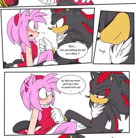 Cute!!!! Shadow X Amy Comic Kiss, Sonic X Shadow Cute, Amy Rose X Sonic Comic, Sonamy Fankids, Sonamy Comics Kiss, Shadamy Comics, Sonamy Comic, Shadow And Amy, Amy The Hedgehog