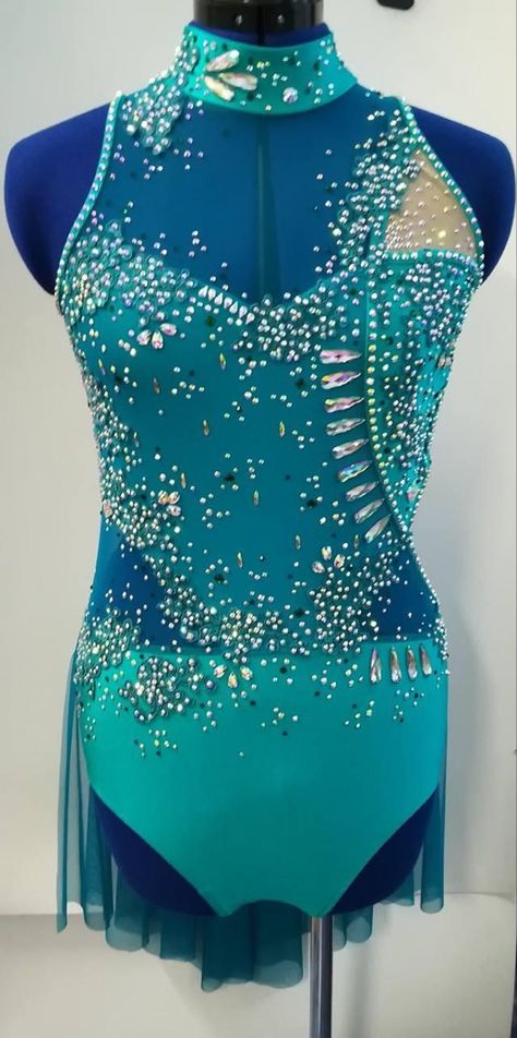 Aqua and teal modern/acro costume Teal Dance Costumes, Lyrical Dance Costumes Dresses, Jazz Dance Outfits, Lyrical Dance Costumes, Dance Costumes Dresses, Circus Costumes, Fnaf Au, Dance Costumes Lyrical, Dance Costume Ideas